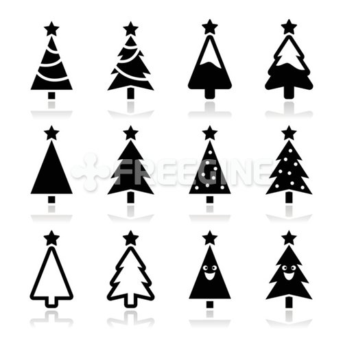 유토이미지 Christmas tree vector icons set