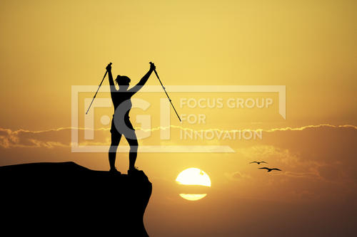 woman on the mountain top
