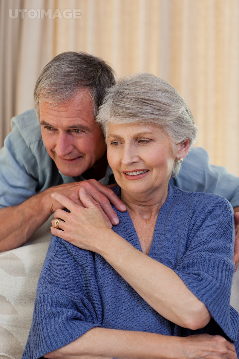 Mature Man Hugging His Wife