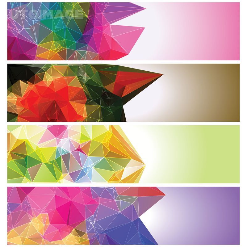 Collection Of Faceted Banners