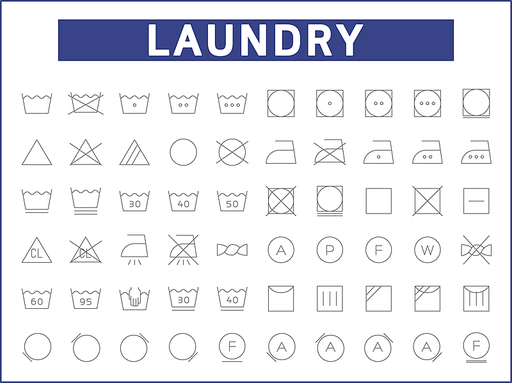 Simple Set of laundry Related Vector Line Icons. Vector collection of washing, ironing, dry, cleaning, housework, care, fabric, housekeeping, bleach and design elements symbols or logo element.