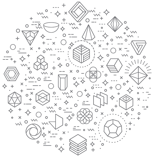 Simple Set of 3D Shapes and geometric Related Vector Line Illustration. Contains such Icons as octagon, Triangle, circle, hexagon, abstract, cube and Other Elements.