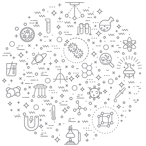 Simple Set of science Related Vector Line Icons. Contains such Icons as atom, molecule, laboratory, planet, physics, experiment, microscope, chemical and more.