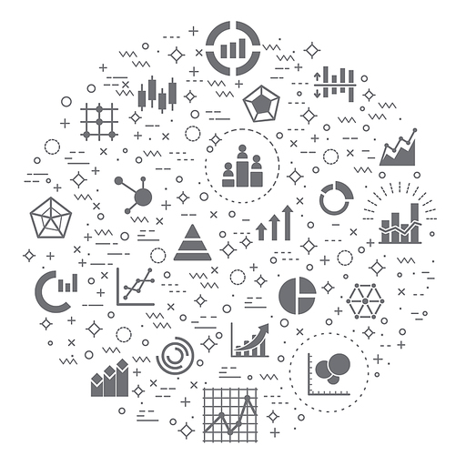 Simple Set of analytics and chart Related Vector Line Illustration. Contains such Icons as analysis, data, business, investment, pie chart, graph, bar graph, cluster and Other Elements.