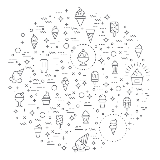 Simple Set of Ice cream and popsicle Related Vector Line Illustration. Contains such Icons as dessert, cone, waffle, vanilla, yammy, soft, stick, scoop and more.