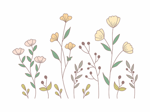 Vector of Illustration of wild flowers about flowers, icon, illustration, floral, and nature. Beautiful flower style color