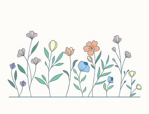 Vector of Illustration of wild flowers about flowers, icon, illustration, floral, and nature. Beautiful flower style color