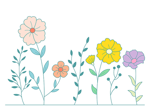 Vector of Illustration of wild flowers about flowers, icon, illustration, floral, and nature. Beautiful flower style color