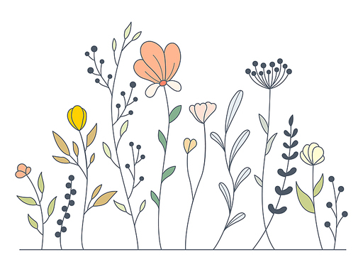 Vector of Illustration of wild flowers about flowers, icon, illustration, floral, and nature. Beautiful flower style color