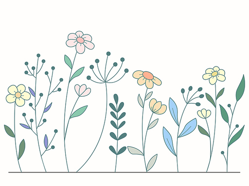 Vector of Illustration of wild flowers about flowers, icon, illustration, floral, and nature. Beautiful flower style color