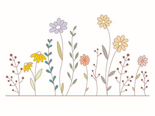 Vector of Illustration of wild flowers about flowers, icon, illustration, floral, and nature. Beautiful flower style color