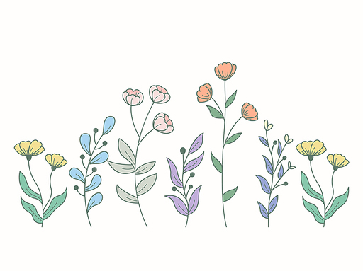 Vector of Illustration of wild flowers about flowers, icon, illustration, floral, and nature. Beautiful flower style color