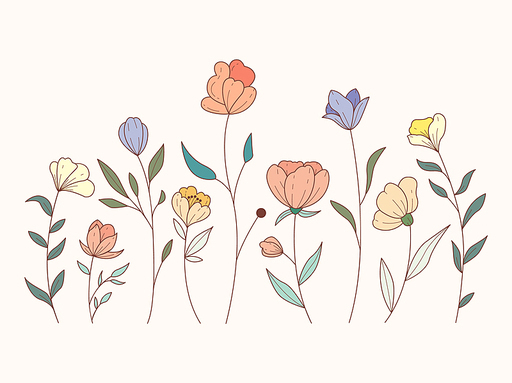 Vector of Illustration of wild flowers about flowers, icon, illustration, floral, and nature. Beautiful flower style color