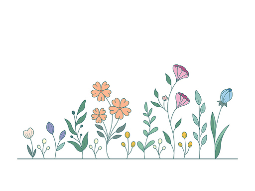 Vector of Illustration of wild flowers about flowers, icon, illustration, floral, and nature. Beautiful flower style color