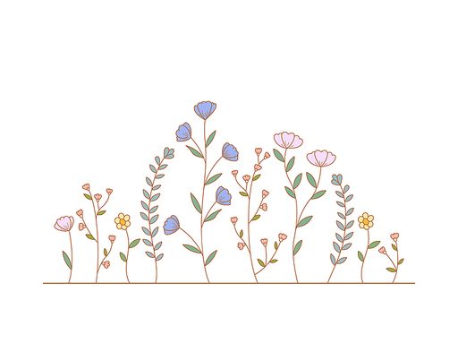 Vector of Illustration of wild flowers about flowers, icon, illustration, floral, and nature. Beautiful flower style color