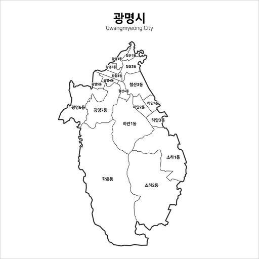대한민국 광명시 지도