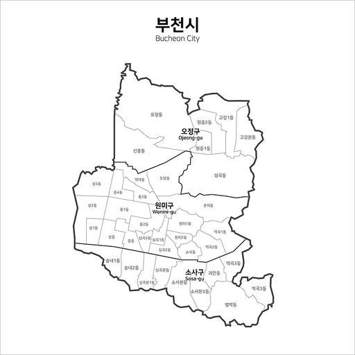 대한민국 부천시 지도