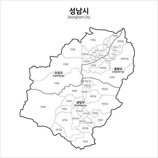 대한민국 성남시 지도