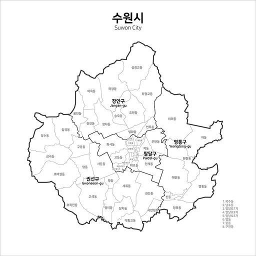 대한민국 수원시 지도