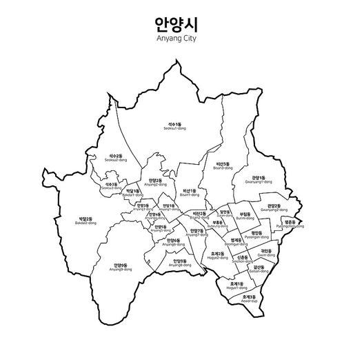 대한민국 안양시 지도