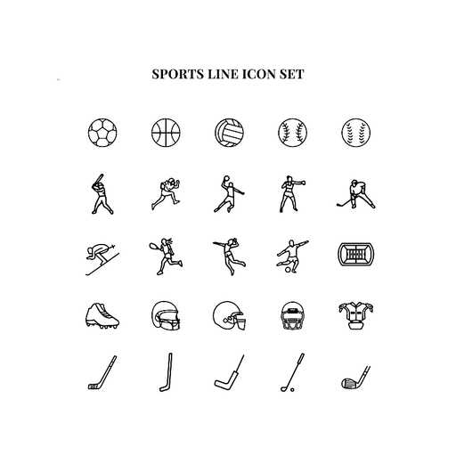 스포츠 라인 아이콘 모음
