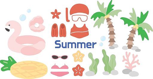 여름 휴가 바캉스 아이콘