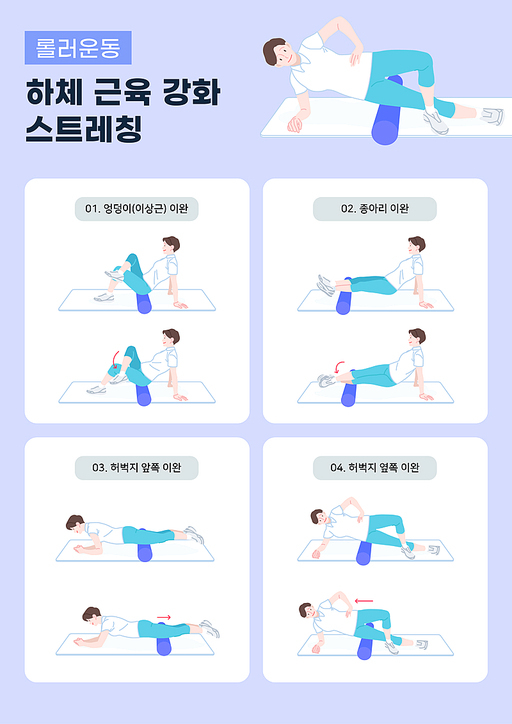 폼롤러를 이용한 하체 스트레칭