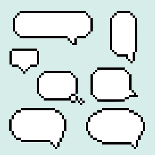 pixel  art speech bubble vector set