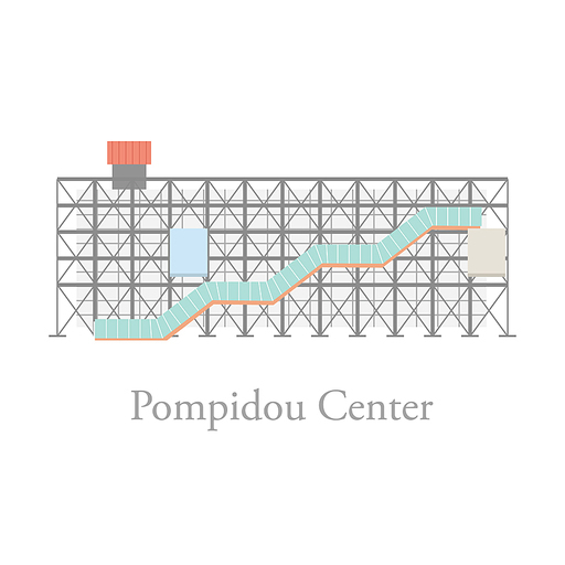 퐁피두 센터(Pompidou Center) 일러스트