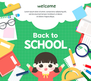 back to school. 어린이, 학생을 위한 개학 일러스트 디자인, 이벤트, 할인, 쇼핑, 일러스트 디자인.