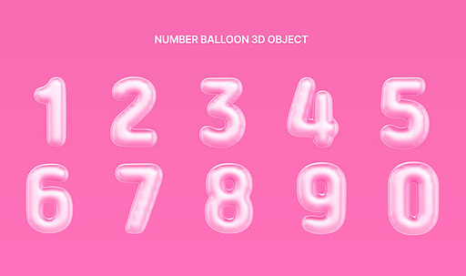 number balloon 3d object