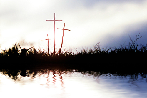 예수그리스도의 거룩한 십자가와 신비로운 시냇물 파동