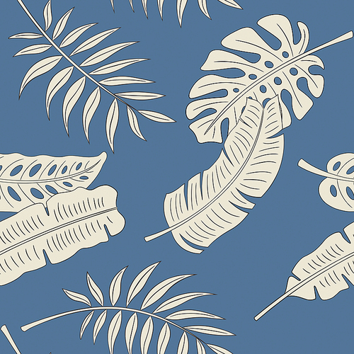 트로피컬 패턴 - 열대식물 일러스트 배경타일 벡터 패턴 11