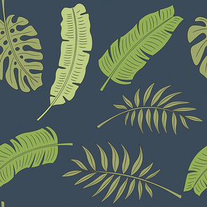 트로피컬 패턴 - 열대식물 일러스트 배경타일 벡터 패턴 5