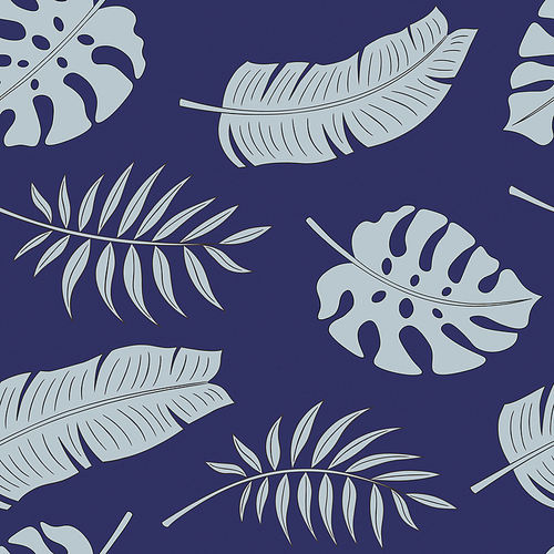 트로피컬 패턴 - 열대식물 일러스트 배경타일 벡터 패턴 8