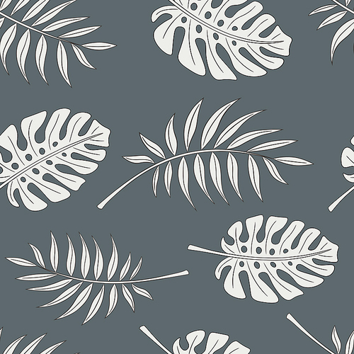 트로피컬 패턴 - 열대식물 일러스트 배경타일 벡터 패턴 6
