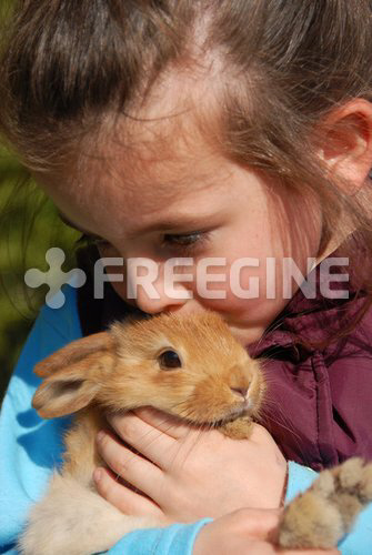 little girl and her bunny 