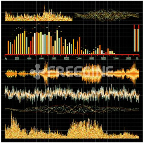 유토이미지 | Sound waves set. Music background. EPS 8