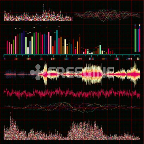 유토이미지 | Sound waves set. Music background. EPS 8