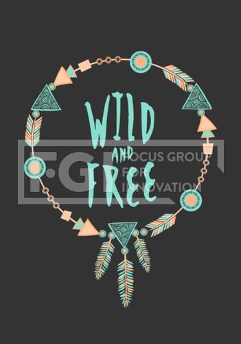 Tribal Frame Typographic Design