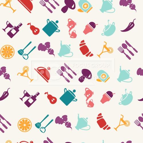 유토이미지 oods and tableware items pattern
