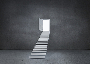 Open door at top of steps