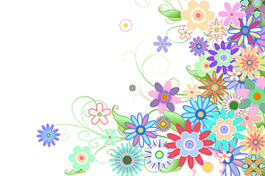 Digitally generated girly floral design