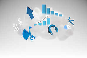 Cloud computing graphic with graphs