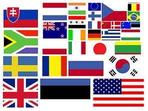 Collection of world flags