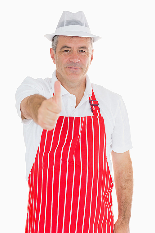 Butcher giving thumbs up