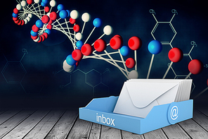 Composite image of blue inbox