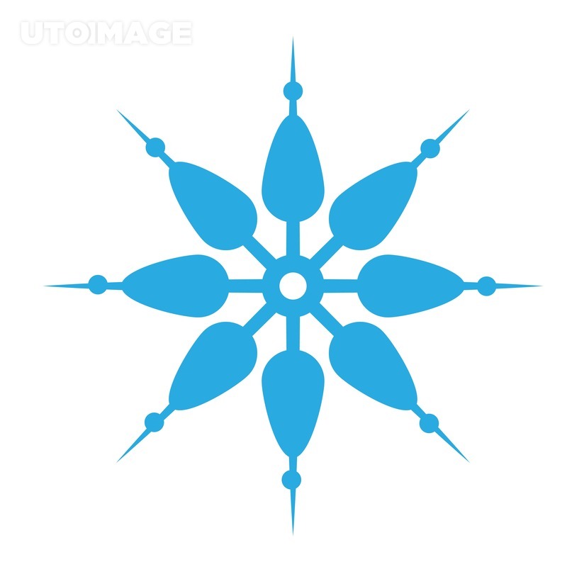 유토이미지 | Delicate digital blue snowflake design