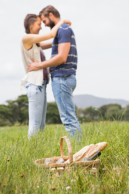 Young couple on a picnic on a sunny day