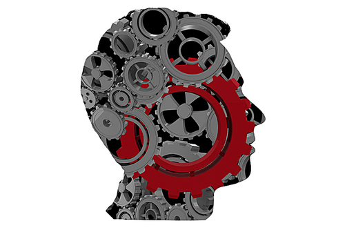 Composite image of cogs and wheels